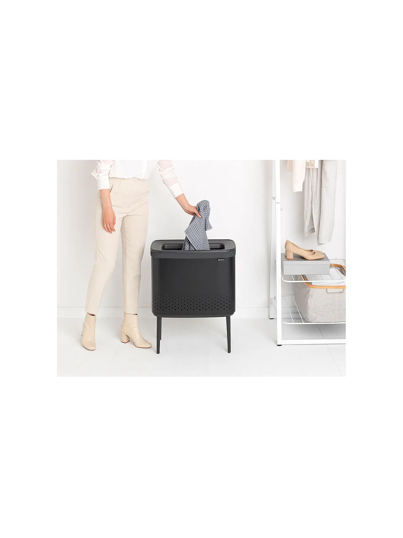 BRABANTIA | Wäschebox Bo 60l Weiss | schwarz